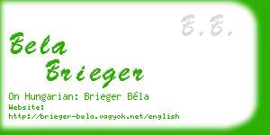 bela brieger business card